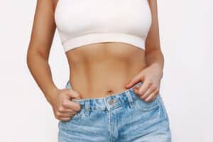 Close up of woman's abs that are slim and toned from EMSCULPT NEO in Los Angeles, CA