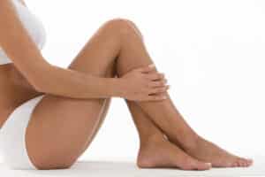Side view of woman's healthy legs after Varithena treatment in Los Angeles